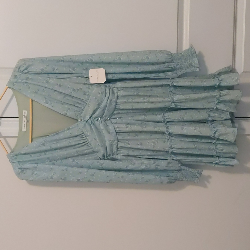 Altar'd State Floral Green Mini Dress NWT